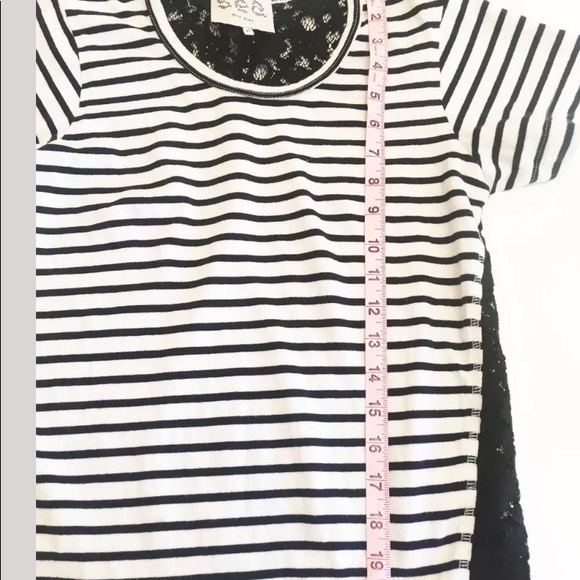Sea New York Stripe Knit Top W/ Lace Back Panel XS - Picture 8 of 8